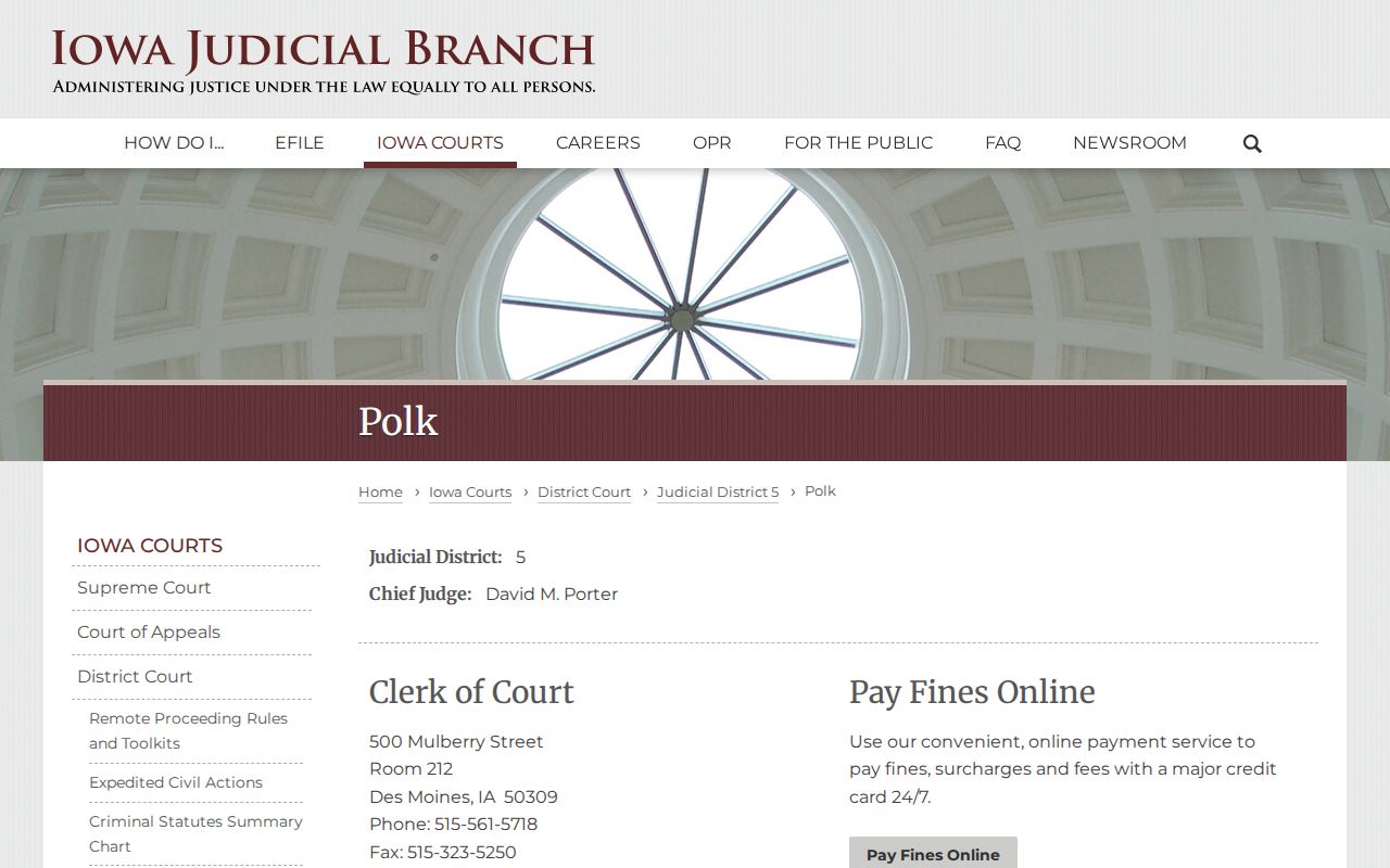 Polk County outstanding warrant Clerk of Court directory